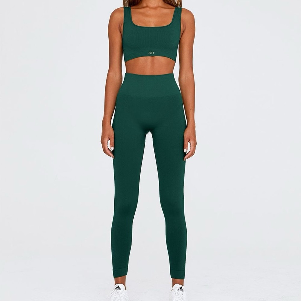 SET Active Forest Green High-Waist Sculpt Leggings